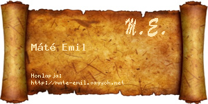 Máté Emil névjegykártya